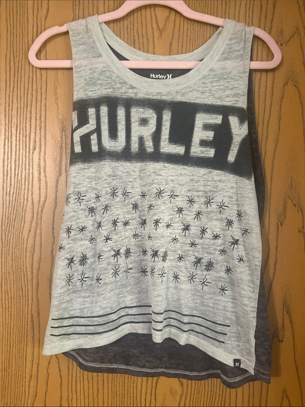 Hurley Light Gray Graphic Tank with Starburst‎ Print